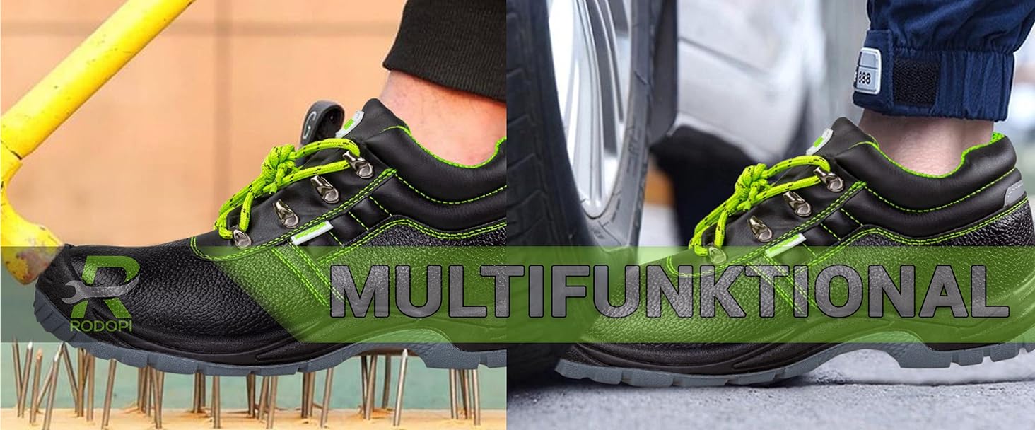 Робочі черевики RODOPI S3 Airgee-Protect для чоловіків та жінок, розмір 40-47, захисні черевики EN ISO 20345:2011, сталевий капок, чорно-зелені