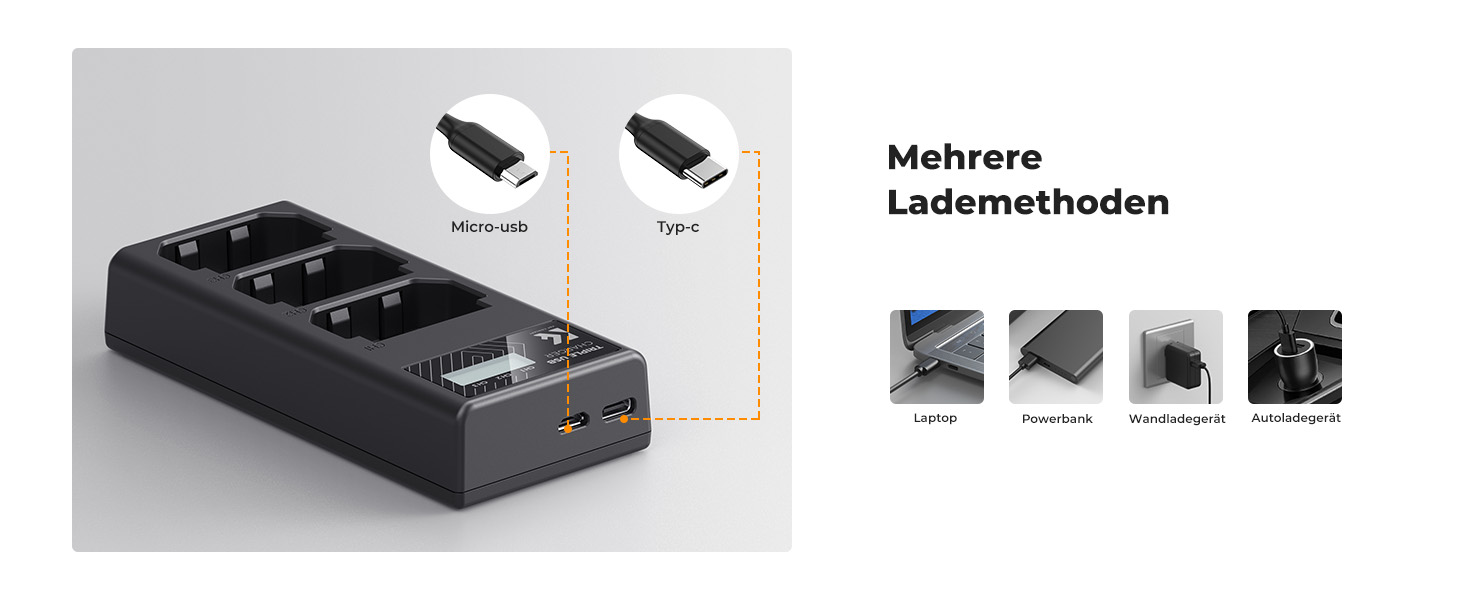 Зарядний пристрій K&F CONCEPT NP-FZ100 для камер Sony: A7iii, A7iv, A7Rv, A6700, A6600, A9, A1, FX3, FX30, ZV-E1 з LCD дисплеєм (3 слоти)