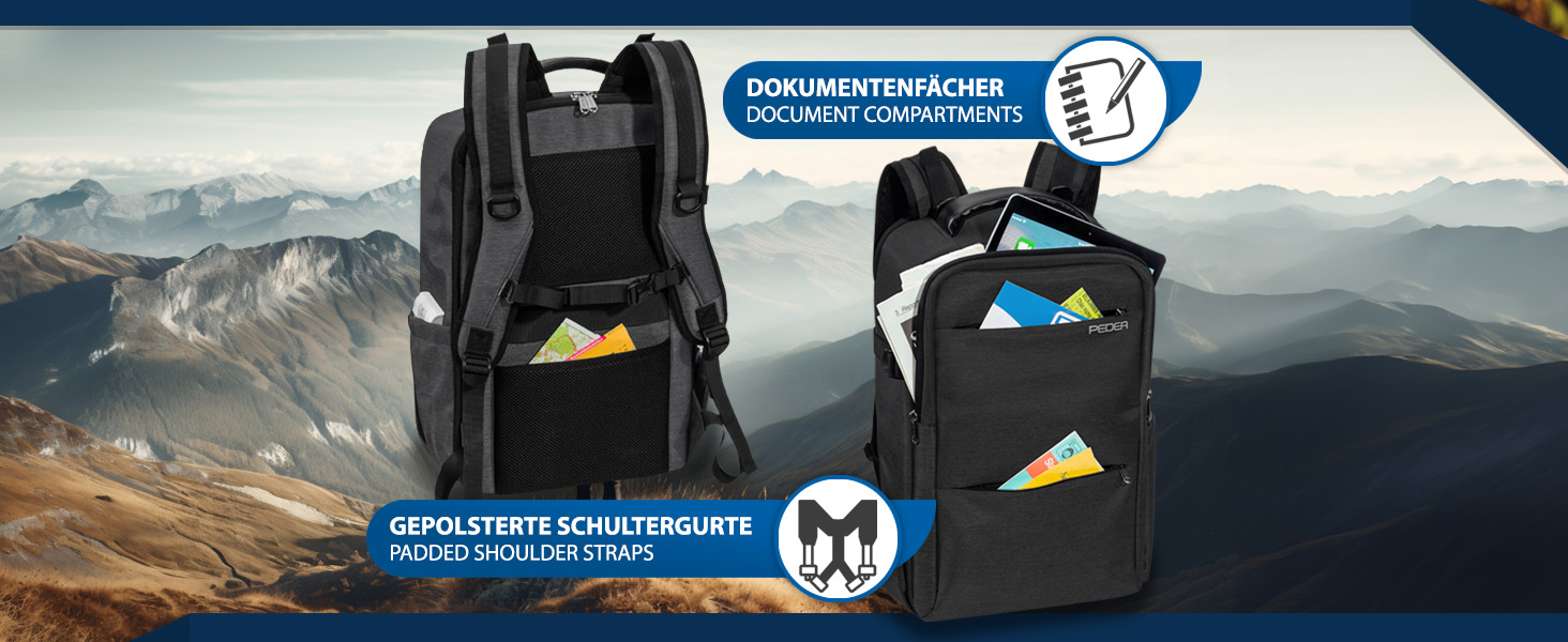 Плечовий рюкзак Pedea Noble для чоловіків та жінок, антрацитовий колір