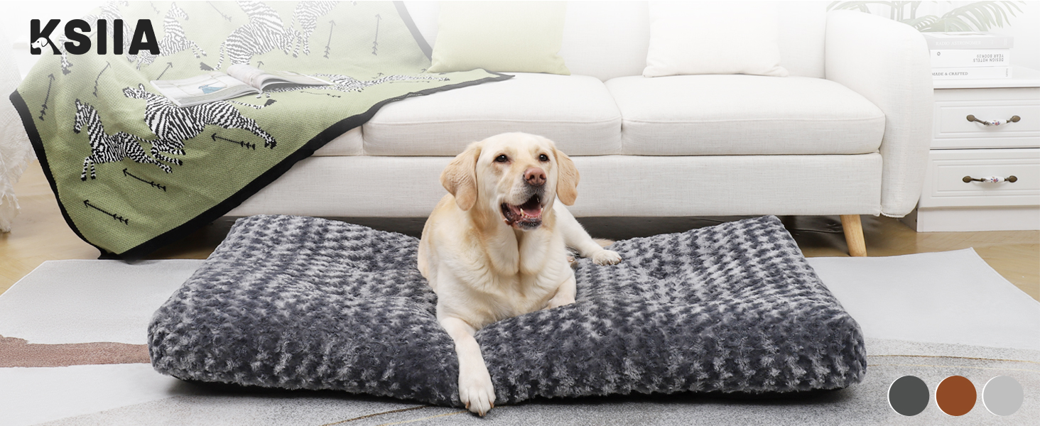 Килимок для собак KSIIA, великий, 90x60 см, антиковзаюча підставка, дихаючий, для великих та середніх собак, легко миється (темно-сірий)