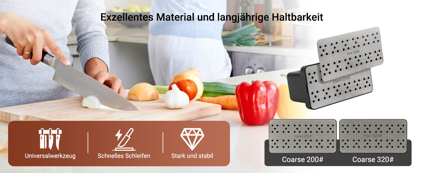 Набір точильного каменю Schleifstein 400/1000 та 1000/6000 з підставкою, для заточування ножів, японський точильний камінь
