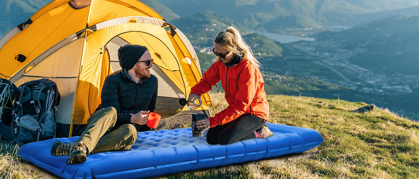 Wholede Self-Inflating Insulated Sleeping Pad for Camping - Lightweight & Waterproof Mat for 1 Person - Ideal for Backpacking, Hiking, Trekking & Tent Use