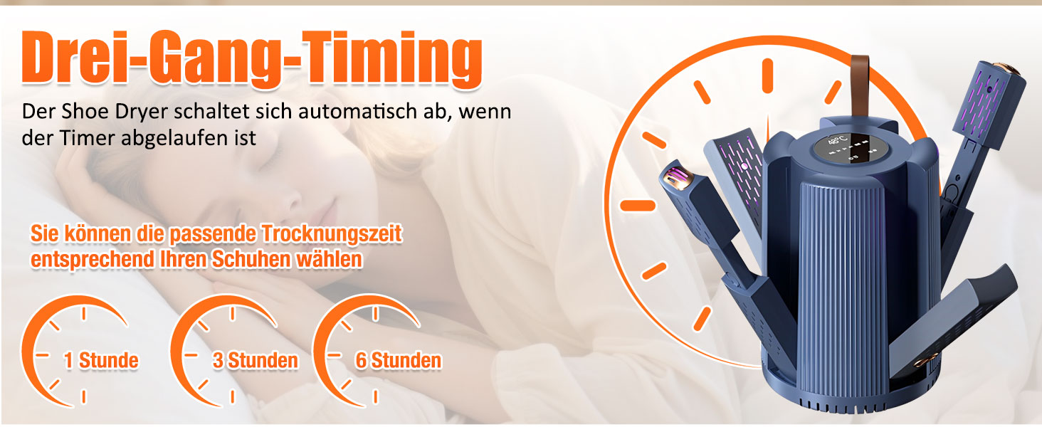 Електричний сушильник для взуття та рукавичок, телескопічний, з таймером, блакитний