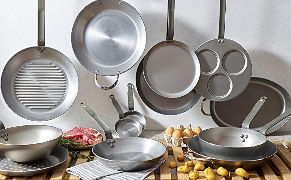 Млинцева пательня de Buyer MINERAL B з вуглецевої сталі, 30 см, срібляста