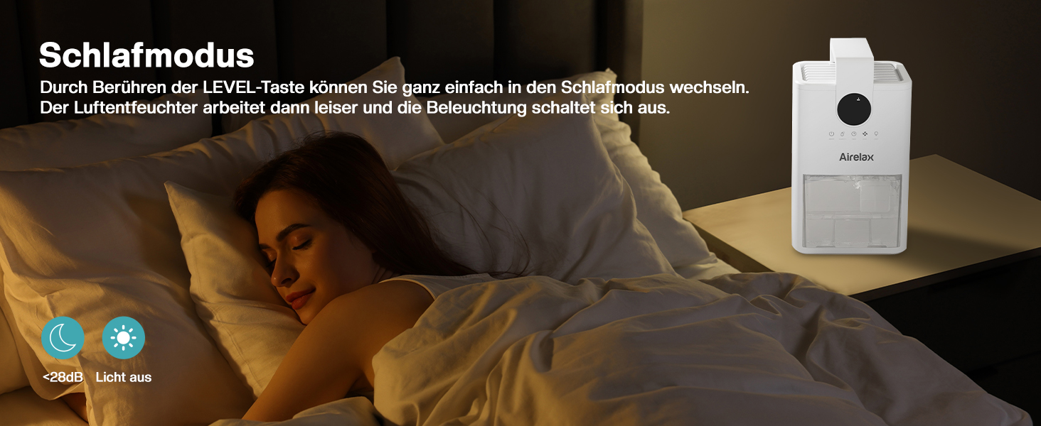 Електричний осушувач повітря Airelax 1000 мл з автовимкненням, тихий, для підвалу, спальні, ванної кімнати