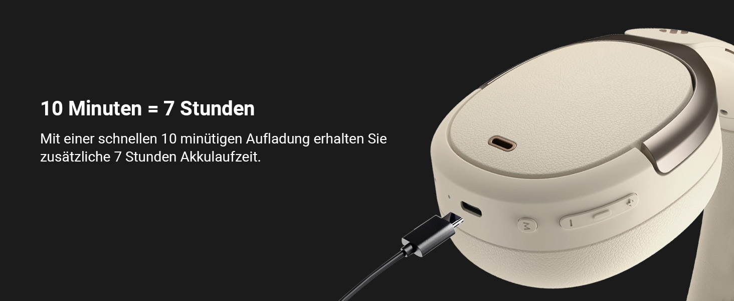 Edifier WH950NB навушники з активним шумозаглушенням: Bluetooth V5.3, LDAC, Hi-Res Audio, 55 годин роботи, складна конструкція, білий колір