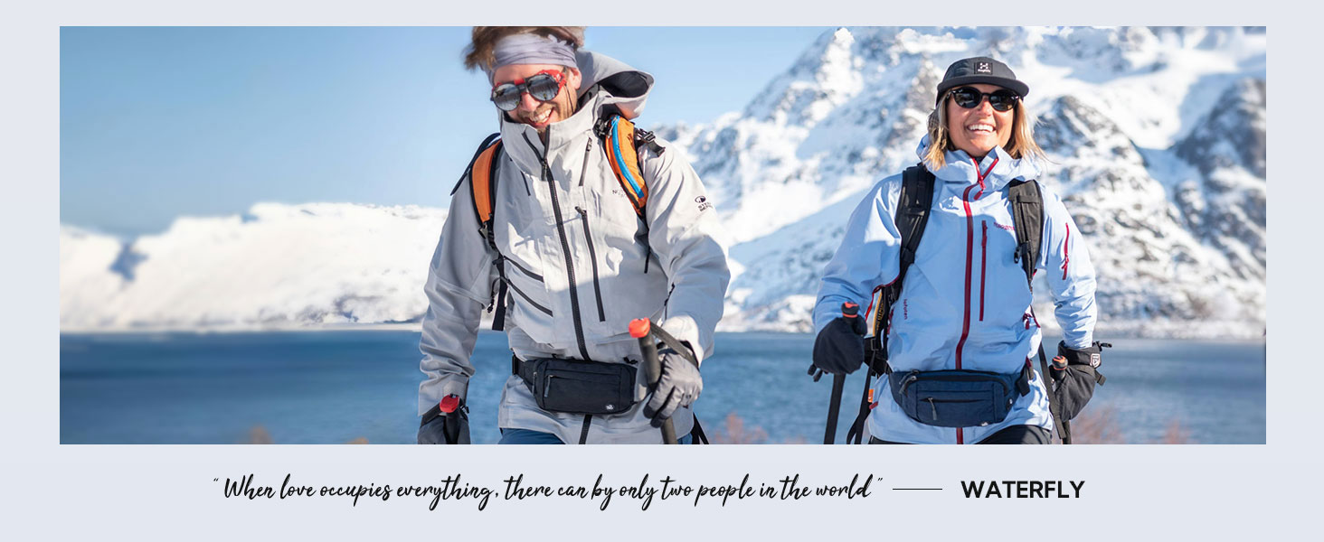 Вотерфлай: Поясна сумка на пояс для чоловіків та жінок. Спортивна сумка-чохол на стегно, ідеальна для подорожей, прогулянок з собакою та активного відпочинку на природі. Чорна, з регульованим ремінцем.