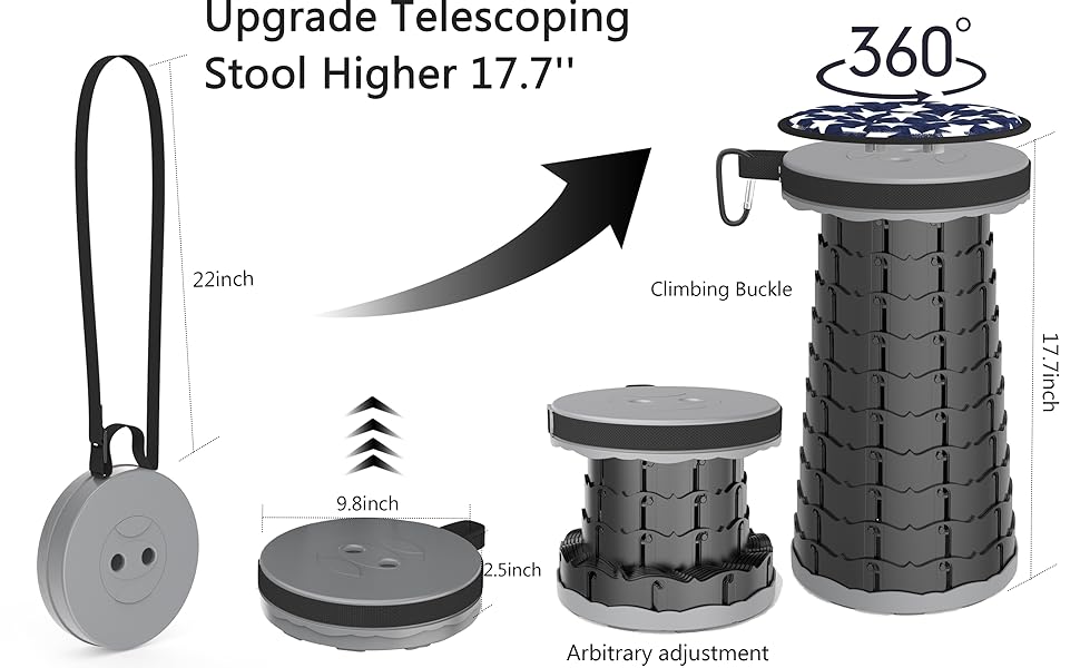 Складаний туристичний стілець-табурет, сірий. Максимальне навантаження 200 кг. Ідеально для кемпінгу, риболовлі, пікніків та подорожей. З сумкою для перенесення.