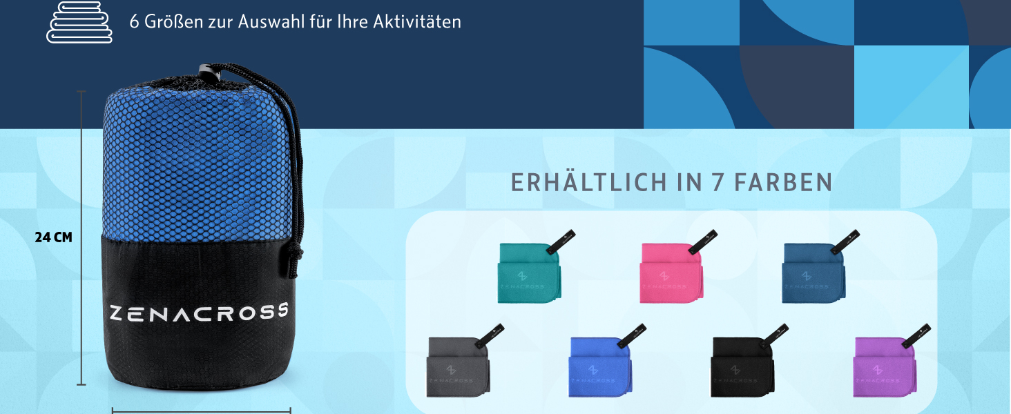 Набір рушників Zenacross з мікрофібри (3 шт.) з сумкою для перенесення - швидковисихаючі та універсальні фітнес-рушники - розміри XS, S, M - Petrolgrün (3 шт.) - XS + S + M