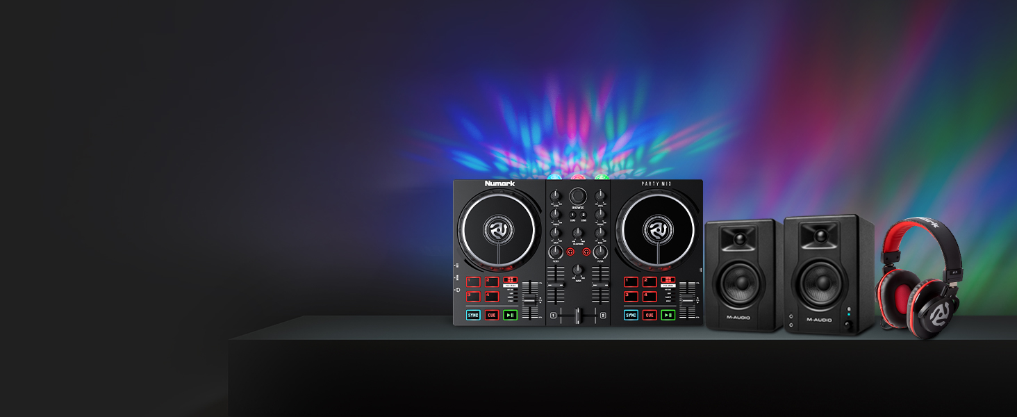 DJ контролер Numark Party Mix II з підсвіткою, 2 деки, вбудований мікшер, аудіоінтерфейс та Serato DJ Lite