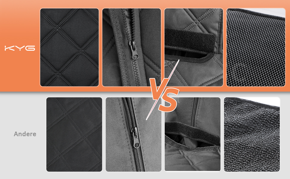 KYG Pet Seat Cover - Waterproof, Non-Slip, Scratch-Resistant Back Seat Cover for Dogs & Kids - Includes Seat Belt for Dogs - Fits Most Cars, Trucks & SUVs - 135x56x45cm, Removable