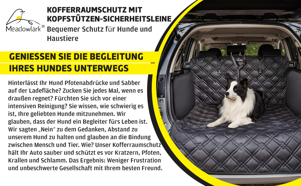 Захист для багажника автомобіля Meadowlark для собак, важкий, водовідштовхувальний, з боковим захистом, чорний. Захищає багажник та бампер від подряпин, шерсті, бруду.