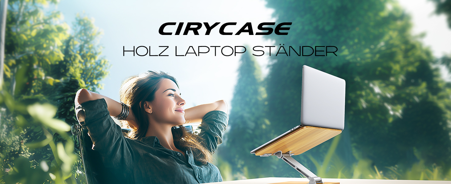 Підставка для ноутбука Holz + Aluminium, регульована, ергономічна, сумісна з MacBook Pro/Air, 10-16