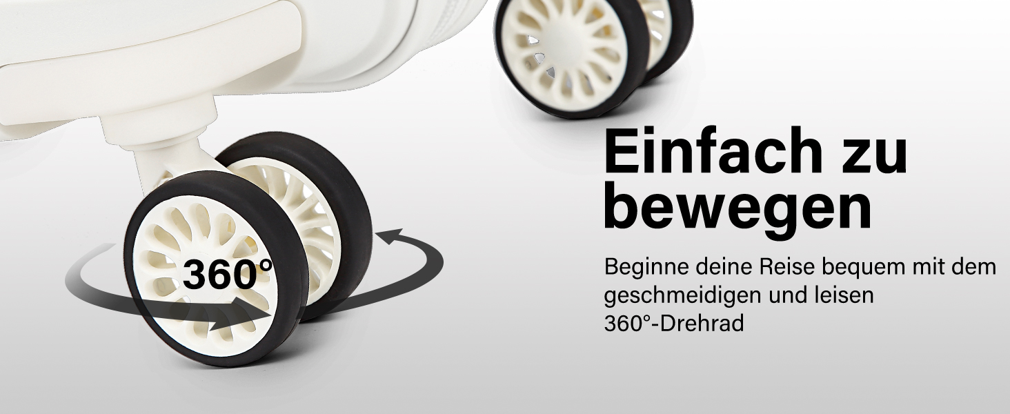 KONO Чемодан середнього розміру 65см з поліпропілену, з TSA замком, 65x46x26.5см (Крем-білий)
