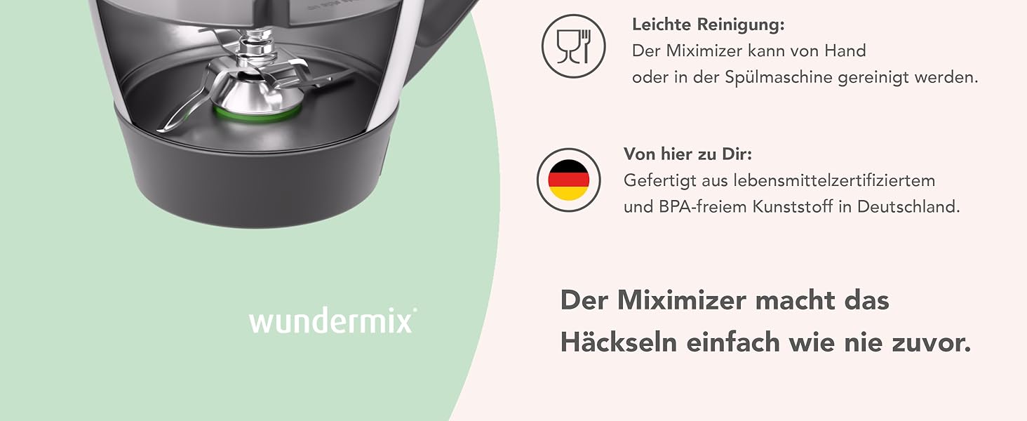 Miximizer® Насадка для подрібнення для Thermomix TM7, TM6, TM5 • Ефективне подрібнення, змішування та нарізка продуктів • Вироблено в Німеччині