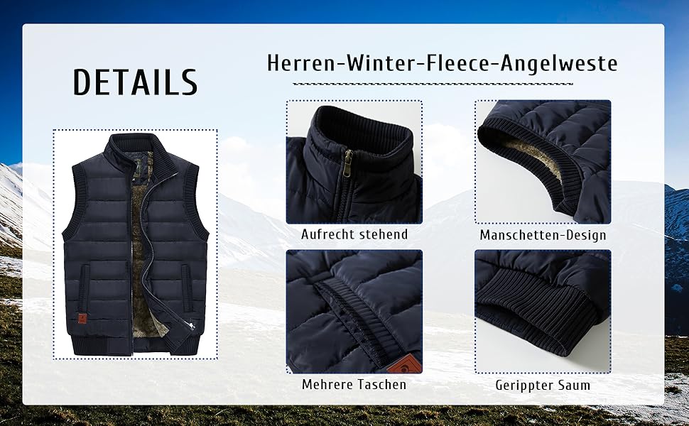 Чоловіча флісова жилетка з багатьма кишенями для риболовлі та активного відпочинку, тепла та зручна (3XL, темно-синій)