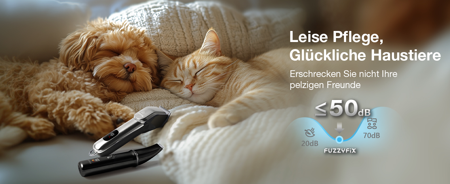 Набір для стрижки собак 3-в-1: машинка, триммер для лап, тиха робота, для густого хутра, чорний колір