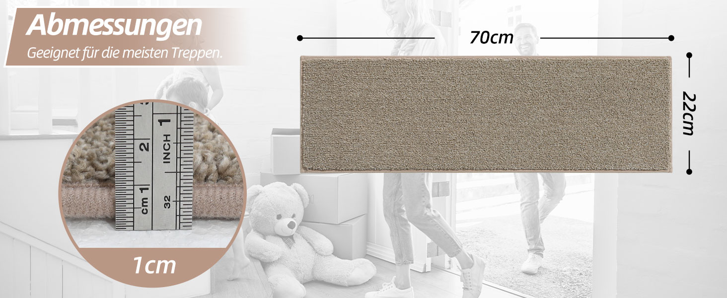 Ковзаючі сходи COSY HOMEER, 15 шт., 70x22 см, самоклеючі, машинне прання, 100% поліестер, TPE-підкладка, для дітей, літніх людей та домашніх тварин
