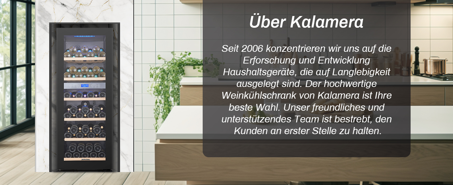 Kalamera 45 Bottle Dual Zone Wine Refrigerator - 120 Liter Capacity with LCD Display