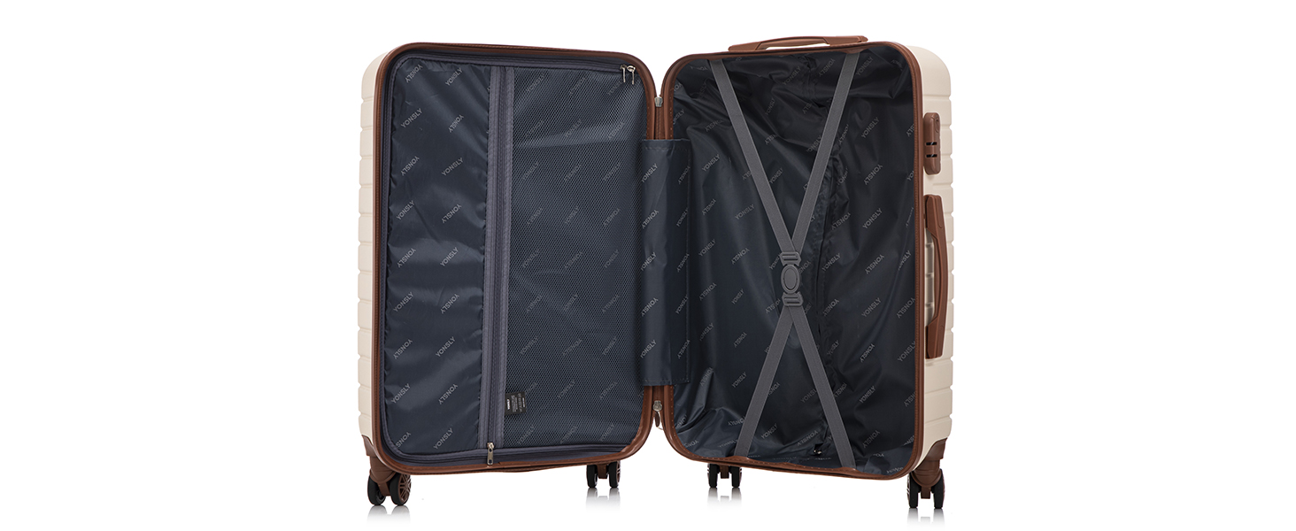 Набір валіз-ролерів (3 шт): M, L, XL, білий, з коліщатками 360°, замком, зручною ручкою. Elfenbeinweiß