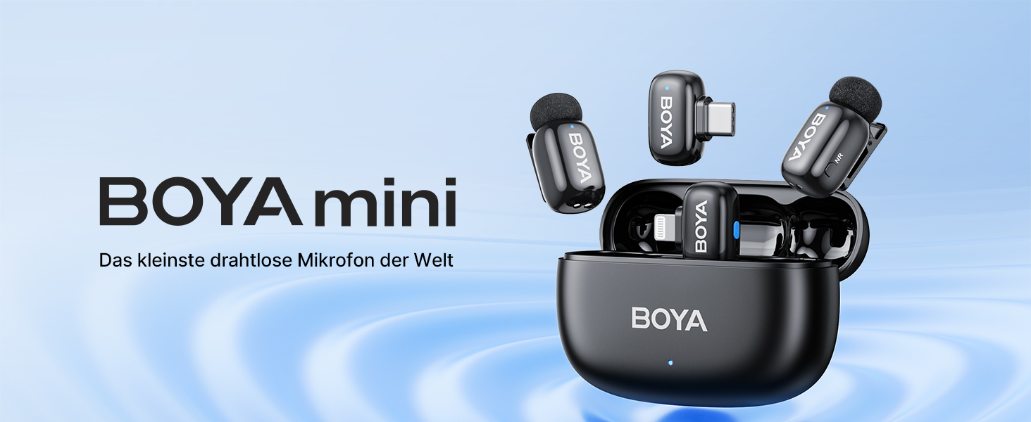 BOYA MINI 2 - Портативний мікрофон з USB-C, 48kHz/24Bit, 100м, 30год, для iPhone, Android, Vlogging, YouTube, інтерв'ю (2TX+2RX, Type-C&Lightning)