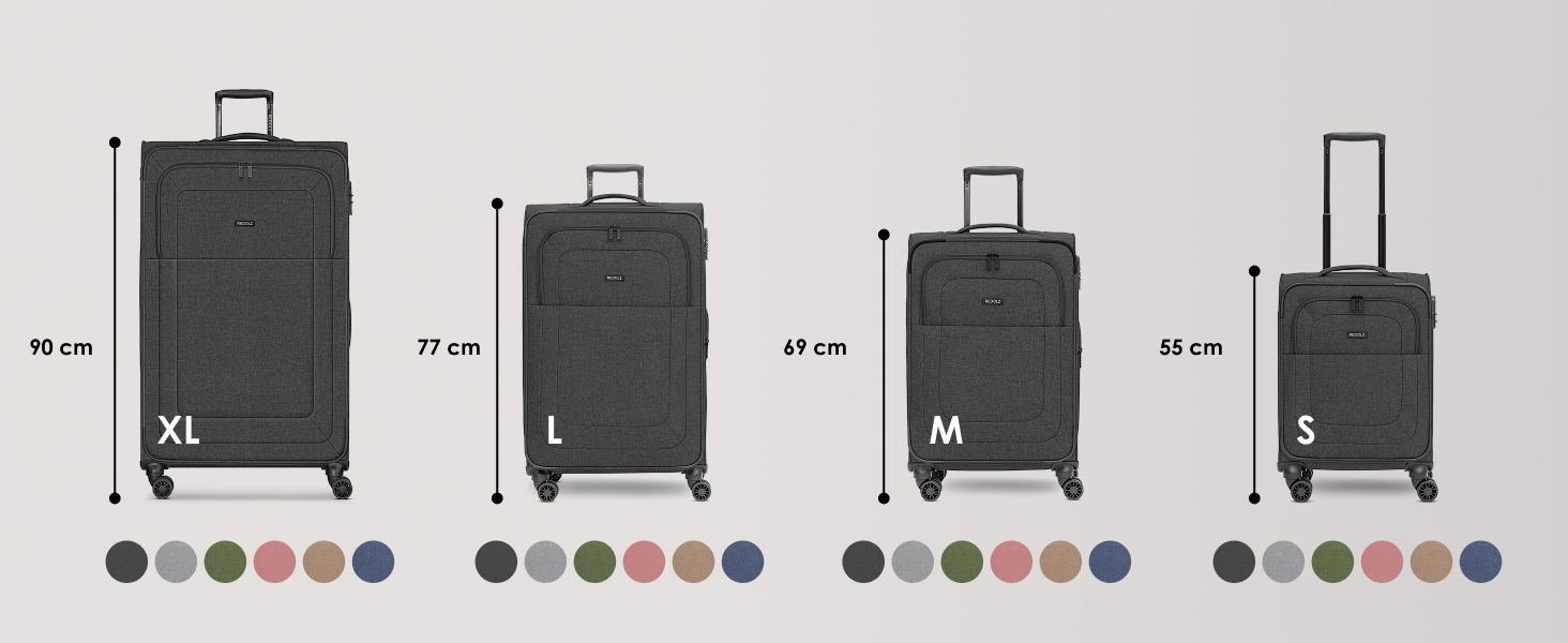 Набір валіз REDOLZ 3 шт. для жінок та чоловіків | Легкі та міцні дорожні валізи з розширенням, Softcase, 4 колеса, TSA-замок | Розширювані валізи (Essentials 12) Rose