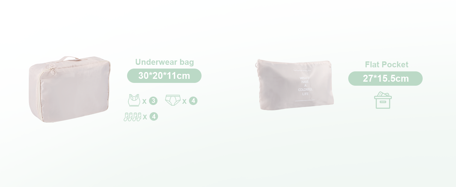 Органайзер для валізи BillyBath: Набір для подорожей (8 шт., A-beige)