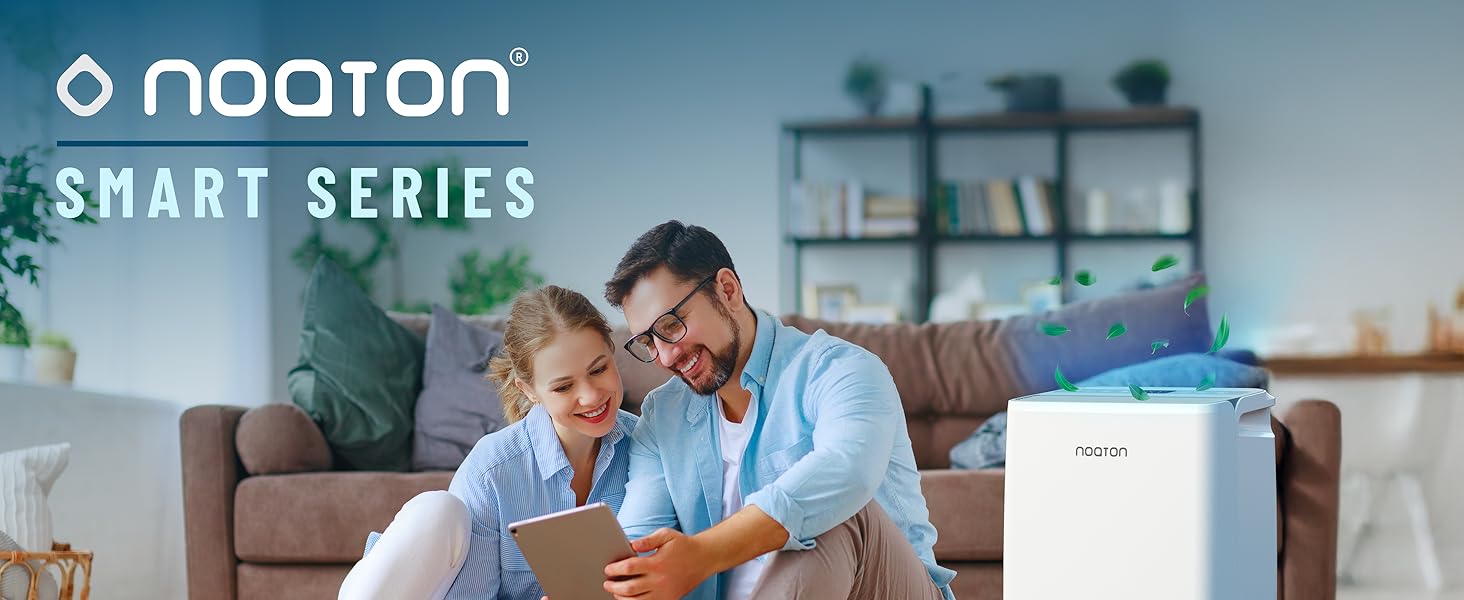Noaton® DF 4115 WiFi: Зволожувач та очищувач повітря HEPA, 15л/24г, 5 режимів, тихий, з таймером, Wi-Fi, 3 роки гарантії, для приміщень до 50 м²