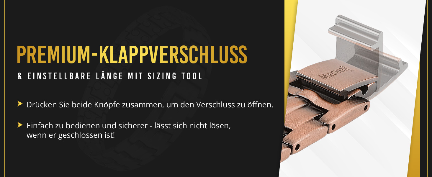 Магнітний браслет MagnetRX® для чоловіків з чистої міді - Браслет для магнітної терапії, ідеальний при артриті та синдромі карпального тунелю - З інструментом для регулювання розміру (Classic Style)