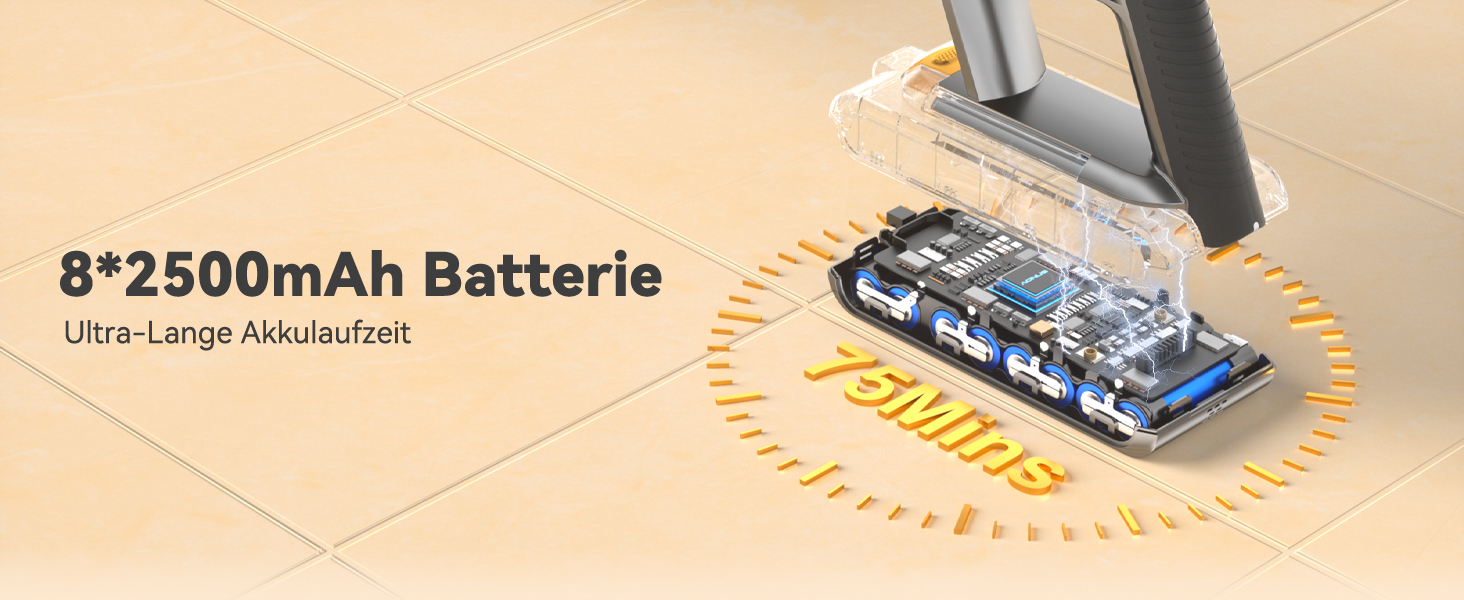 Бездротовий пилосос Aonus 55Kpa 580W з дисплеєм, час роботи до 75 хв, автоматичний режим, для килимів, шерсті тварин та твердих поверхонь, золотий