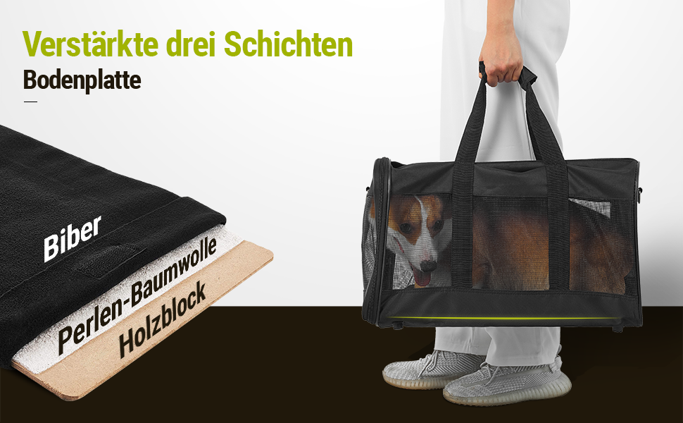 Транспортна переноска для собак та котів HITSLAM (M) Чорна, розкладний бокс, для подорожей, авіалінії