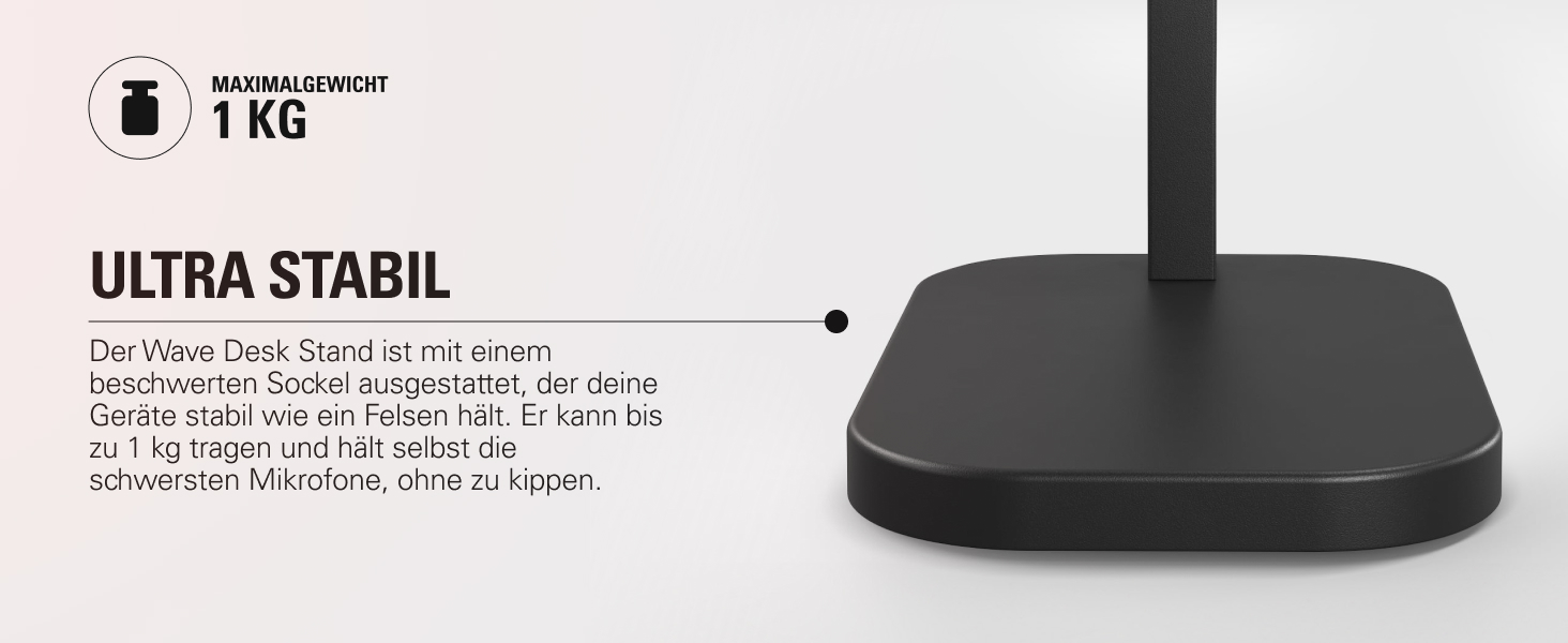 Elgato Wave Desk Stand: Регульована підставка для мікрофона, сумісна з HyperX, Rode, Fifine, Shure та іншими. Підходить для запису та подкастингу.