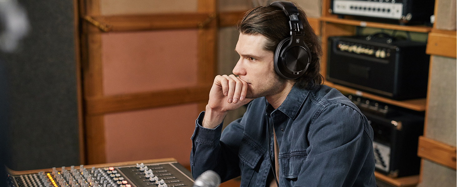 OneOdio Bluetooth навушники Over-Ear, 72 год HiFi Stereo, бездротові, з 6.35mm та 3.5mm аудіоджеком для студії, DJ, телефону, ПК, підсилювача - Чорний