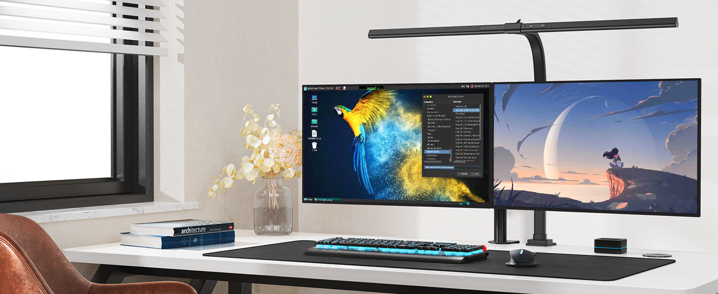 LED лампа для столу 24W, 80 см, регульована яскравість, зміна колірної температури, захист очей, без відблисків, для офісу та дому