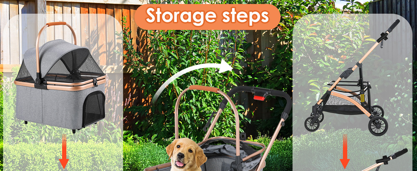 Візок для собак Mamizо 3 в 1: візок, переноска, сумка, до 20 кг, сірий