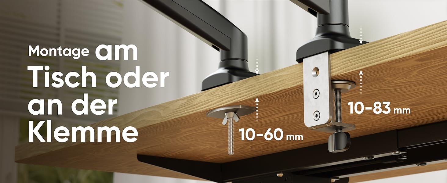 Кріплення для монітора ONKRON G80-B/G80T-B: газ-амортизатор, поворотний, нахильний, VESA 75x75-100x100, для моніторів 13-32 дюймів, до 8 кг