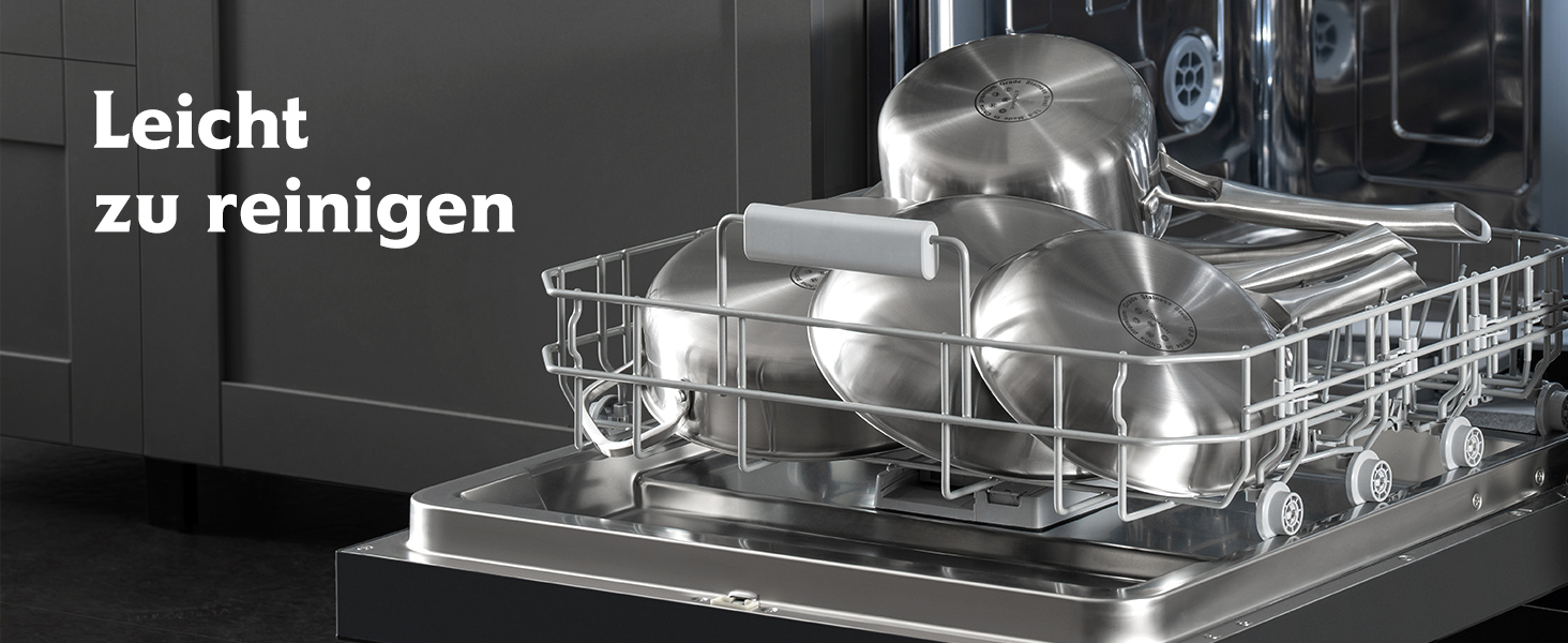 Набір сковорідок з нержавіючої сталі 3 шт. (20, 24, 28 см), універсальні, для всіх плит, індукційні, безпечні для духовки та посудомийної машини