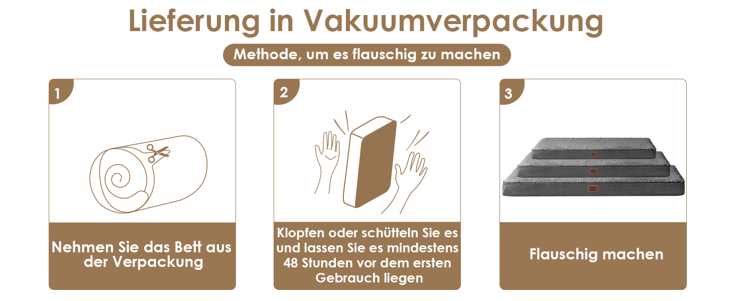 Ортопедичне ліжко для собак середнього розміру EHEYCIGA, 89x58x9 см, сіре, з м'яким наповнювачем, для переноски