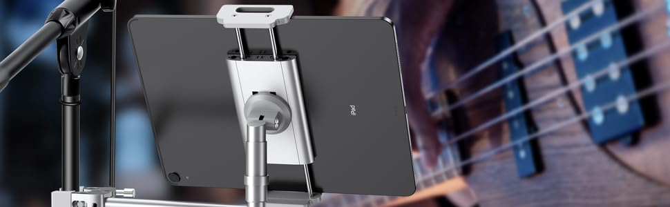 Тримач для iPad з мікрофоном Elitehood: регульований, 360° обертання, сумісний з iPad Pro, Air, Mini та іншими пристроями (4-12.9