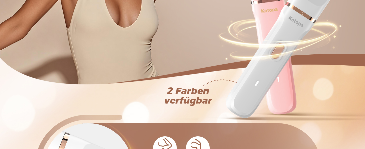 Електричний тример для інтимної зони для жінок 3-в-1, для бікіні, обличчя та тіла, бездротовий, водонепроникний, для чутливої шкіри (білий)