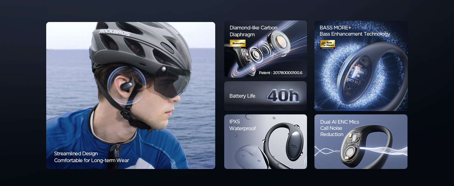 1MORE S51 навушники відкритого типу, ультралегкі, Bluetooth, 40 годин, IPX5, Bass More+ технологія