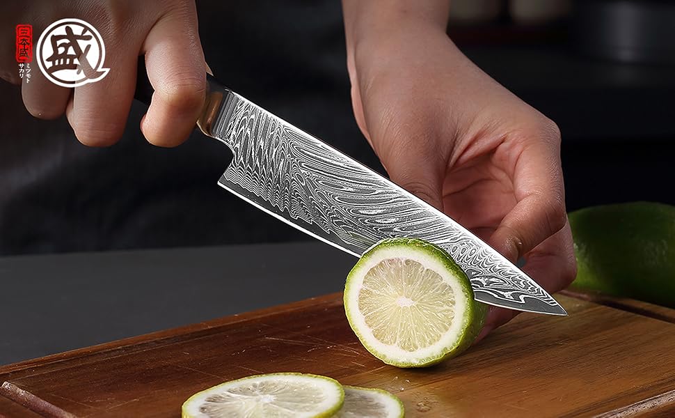 Кухонний ніж для шеф-кухаря MITSUMOTO SAKARI Gyuto, порошковий сталь VG-Pro, чорна ручка, 14 см, Японія