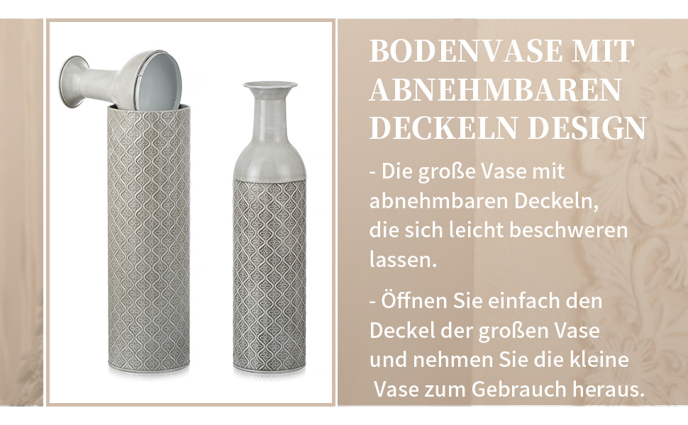 Vintage Black Tall Floor Vase Set of 3 - 68/51/41cm Metal Honeycomb Texture Matte Floor Standing Vase for Living Room, Dining Room, Bedroom, Hallway, Office - Indoor Decorative Vase