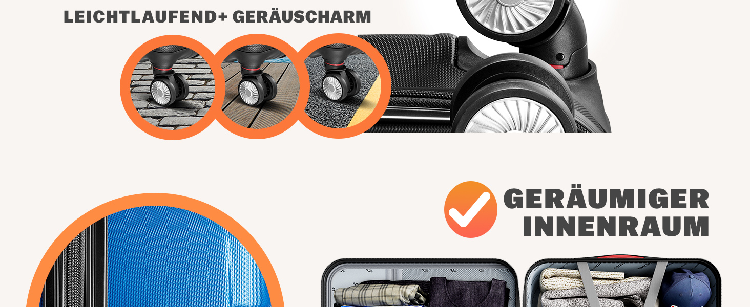 Набір валіз MONZANA® 3шт Exopack TSA, 3 шт. (M-L-XL), жорсткий корпус, блакитний