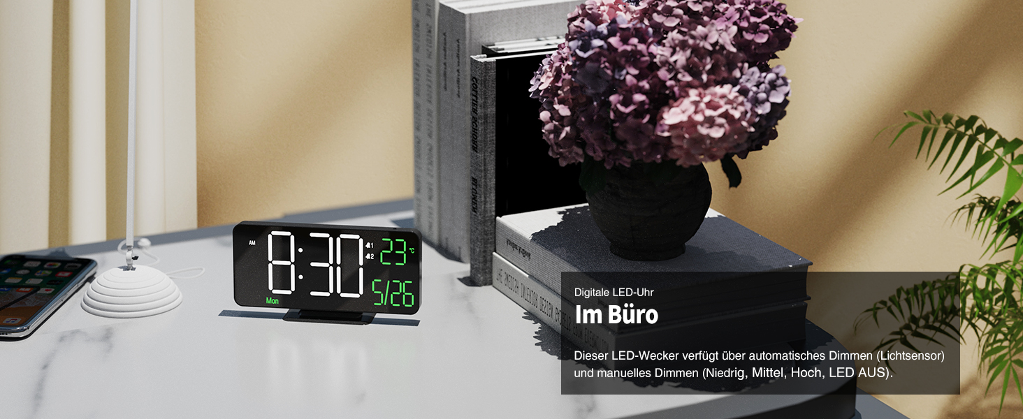 Цифровий LED годинник-будильник KOSUMOSU 6.7