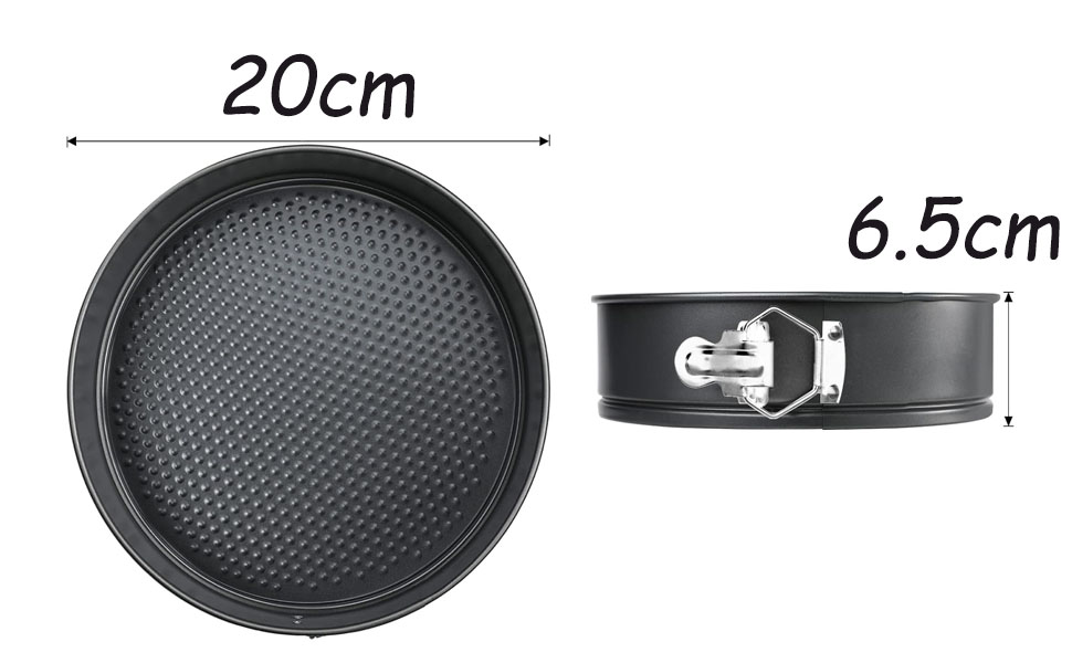 Форма для випічки SUJIBHI 20 см, вуглецева сталь з антипригарним покриттям, знімний дно, для чізкейків, брауні, тортів та випічки (1 шт.)