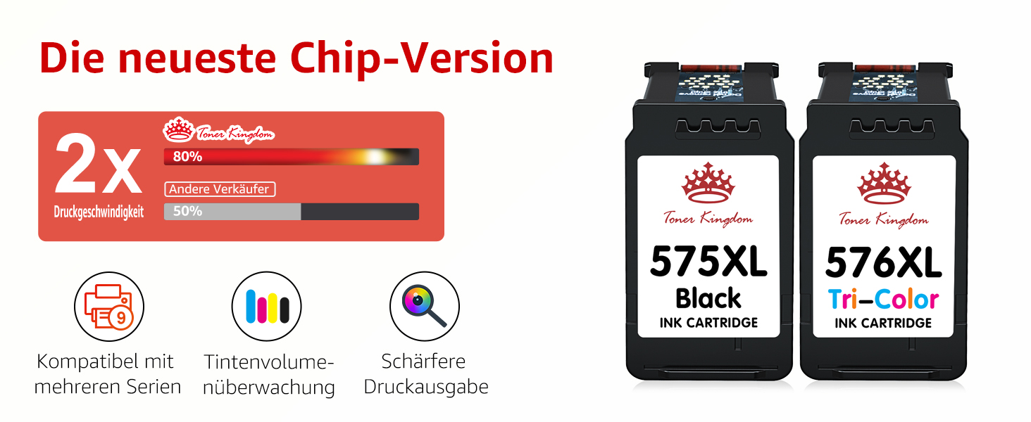 Картриджі для принтера Canon 575XL та 576XL (сумісні), для моделей TS3750i, TR4755i