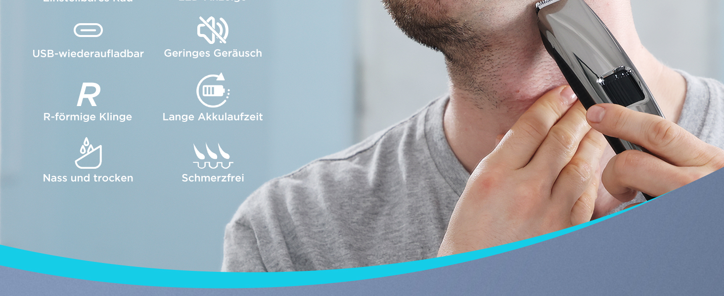 Електричний триммер для бороди Barttrimmer Herren: триммер, шавер, для тіла, USB