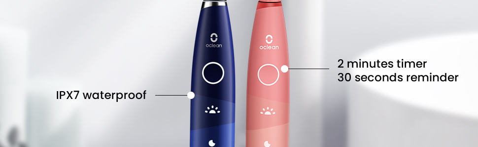 Oclean Find Duo Set: електрична зубна щітка 2 шт. з 5 режимами, акумулятор до 180 днів, водонепроникна (IPX7), рожевий & блакитний