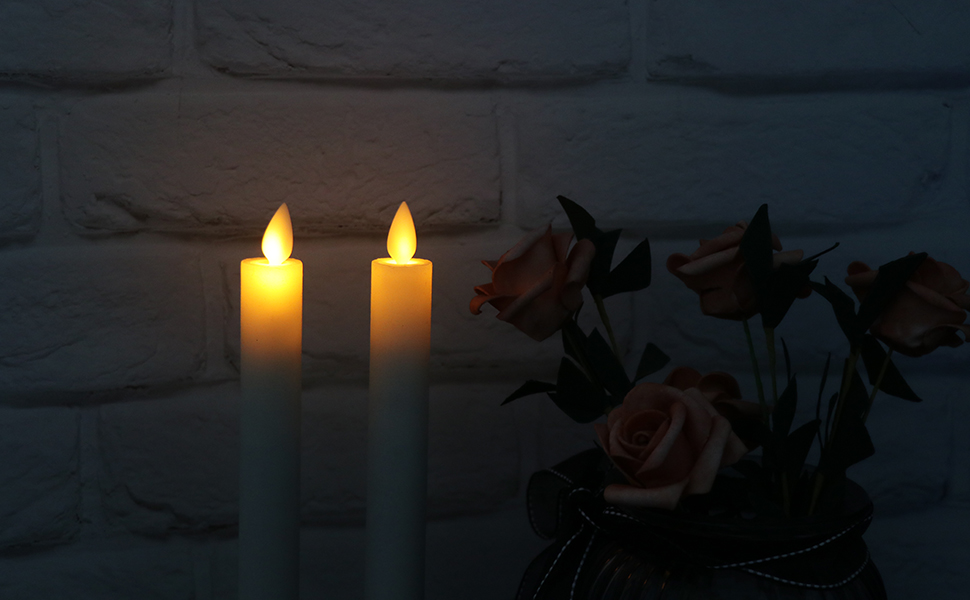Eldnacele LED свічки-стовпчики з таймером і пультом, 4 шт, безполуменеві, 100% стеарин, рухомий гніт, білі, Ø 2 x 24 см, для декору, вечірок, весіль